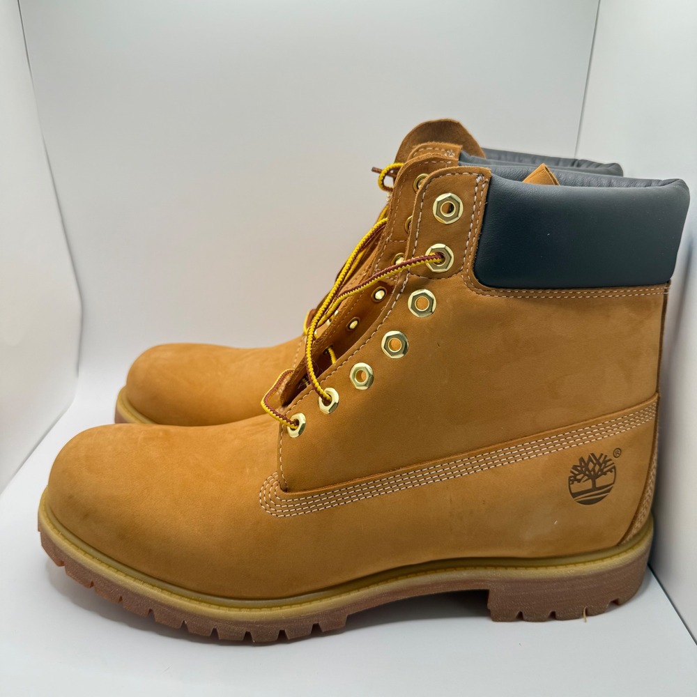 Timberland Premium 6 Inch Waterproof Boots Wheat Nubuck Mens 12 W TB 010061 713 - Picture 3 of 8